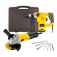 Rotomartillo Plus Stanley STHR1232K 1250w + Amoladora 750w