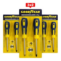 Juego de Destornilladores Goodyear Magneticos 2 Piezas 3X2