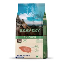Comida Cachorro Pequeño Bravery Libre de Grano Pollo 7kg