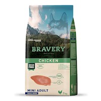 Comida Perro Adulto Pequeño Bravery Libre de Grano Pollo 7kg