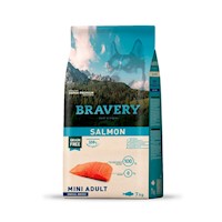Comida para Perro Adulto Raza Pequeña Bravery Salmón 7kg