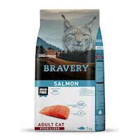 Comida para Gatos Adultos Esterilizados Bravery Salmón 7kg