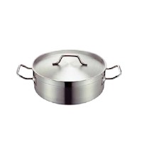 OLLA BAJA 18 LTS 40X15 CON TAPA ACERO INOX RINOX