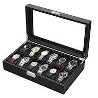 Caja Organizador Porta Relojes FIbra de Carbono 12 Slots