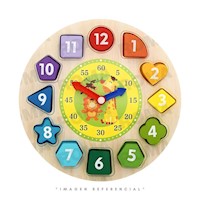 RELOJ EDUCATIVO DE MADERA - JUEGO DIDÁCTICO