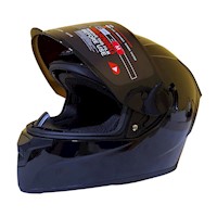 Casco Hoken FF702 Modular  Doble Visor talla M - Negro Brilloso