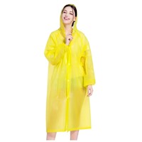 Poncho Para Lluvia Ligero Impermeable con capucha y botones Amarillo