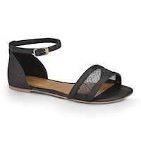 Sandalia Flat Form Negro para Niña - Bibi - 1104080