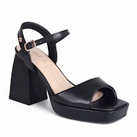 STHEF - Sandalias de tacon Calzado de Vestir 7802 NEGRO