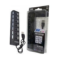 Mini Hub Usb 2.0 De 7 Puertos Para Pc O Laptop - Negro