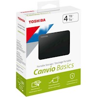 Disco Duro Externo Toshiba Canvio Basic, 4TB, USB 3.0, 2.5", Negro.