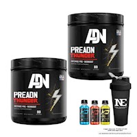 COMBO ADN NUTRITION - 2 PREADN THUNDER 700 GR. FRUIT PUNCH + SHAKER