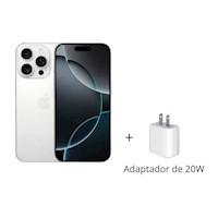 iPhone 16 pro max 256GB White Titanium + Adapatador de carga 20W