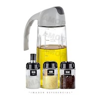 SET DOSIFICADOR DE ACEITE Y FRASCOS PARA ESPECIAS