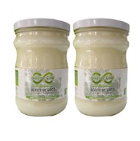 2 Frascos Aceite De Coco 1Lt Frasco Prensado en Frio Alkaline Care