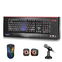 KIT ESCOLAR 4 EN 1 - MOUSE+PARLANTE+TECLADO+MICROFONO [GAMER]