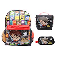 Set Escolar Harry Potter Mochila + Lonchera + Cartuchera