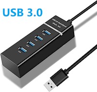 Mini Hub Usb 3.0 De 4 Puertos Para Pc O Laptop - Negro