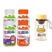 COMBO GOMITA PARA NIÑOS ELITE NUTRITION- 2 ELITE FIBRA+ 2 ELITE HIERRO+TOMATODO