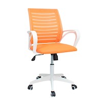 Silla de Oficina Ergonómica Inius Oskar – Naranja con Base Blanca