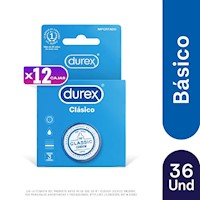 12 Pack Condones Durex Clásico- 3 UN.
