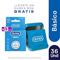 12 Pack Condones Durex Clásico- 3 UN.