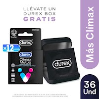 12 Pack Condones Durex Clímax Mutuo - 3 UN.