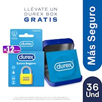 12 Pack Condones Durex Extra Seguro - 3 UN.