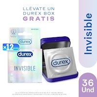 12 Pack Condones Durex Invisible - 3 UN.