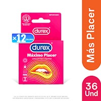12 Pack Condones Durex Máximo Placer - 3 UN.