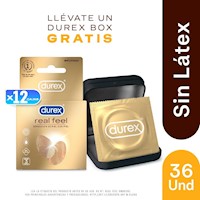 12 Pack Condones Durex Real Feel -3 UN.