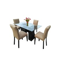 HYS COMEDOR + 4 SILLAS ARENA HYS