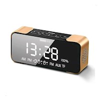 Parlante Reloj despertador Lenovo Radio Bluethoot L022 Dorado