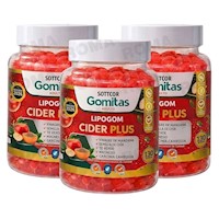 PACK 3 GOMITAS LIPOGOM CIDER PLUS 130UND SOTTCOR