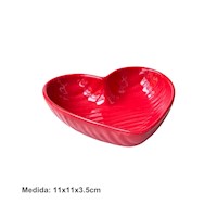 Plato de Corazón Rojo 9X11X2.5CMS - San Valentín
