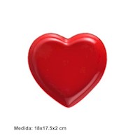 Plato de Corazón Rojo 18X17.5X2CMS - San Valentín