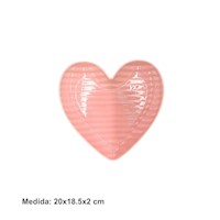 Plato de Corazón Rosado 20X18.5X2CMS - San Valentín