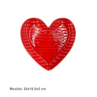 Plato de Corazón Rojo 20X18.5X2CMS - San Valentín