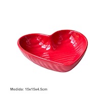 Plato de Corazón Rojo 15X15X4.5CMS - San Valentín