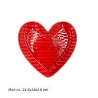 Plato de Corazón Rojo 24.5X23X2.5CMS - San Valentín