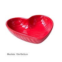 Plato de Corazón Rojo 19X18X5CMS - San Valentín