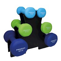 Set de mancuernas de neopreno PROIRON de 1kg celeste 2kg y 4kg