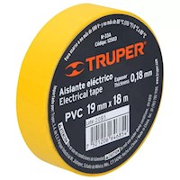 Cinta Aislante Amarilla 19 mm X 18 m Truper 12503