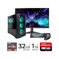 PC Ryzen 5 8500G 32GB DDR5 RX580 8GB 1TB SSD Monitor 24" FHD 180Hz Kit Antryx