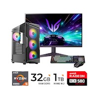 PC Ryzen 5 8500G 32GB DDR5 RX580 8GB 1TB SSD Monitor 24" FHD 180Hz Kit Antryx