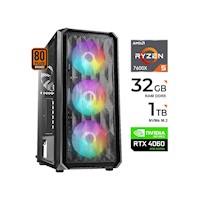 PC Gamer Ryzen 5 7600X, B650M, 32GB DDR5, 1TB SSD, RTX 4060, Enfriamiento Líquido, 650W