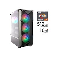 PC Gaming AMD Ryzen 5 5600GT, Placa A520M, 16GB DDR4, SSD 512GB, Case Gamer c/n Fuente 500W