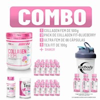 FITFEM - COLLAGEN FEM 500GR NARANJA+ULTRA FEM+TEA FIT+2 COLLAGEN FIT PACK+SHAKER