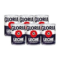 Leche Reconstituida GLORIA Entera Lata 390g - x 6u