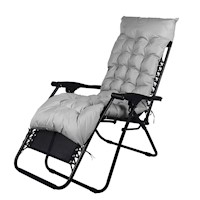 Reposera Plegable con Acolchado Gris